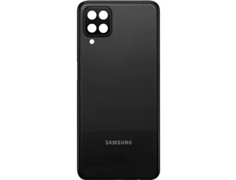 Tapa para Samsung A12 Negro Con Vidrio de Camara