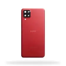 Tapa para Samsung A12 Rojo Con Vidrio de Camara