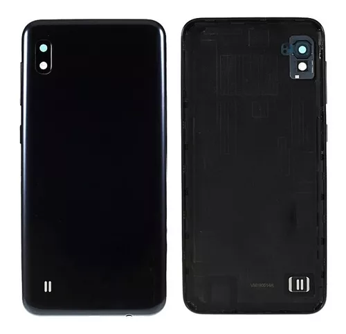 Tapa Samsung A10 Negro Con Vidrio de Camara