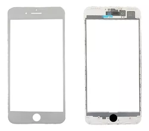 [VRIP7PWH] Vidrio Glass + Oca + Marco iPhone 7 Plus Blanco