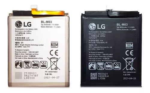 [BK22OR] Bateria Lg K22 K22 Plus K22+ Bl-M03 3000Mah Nueva Original