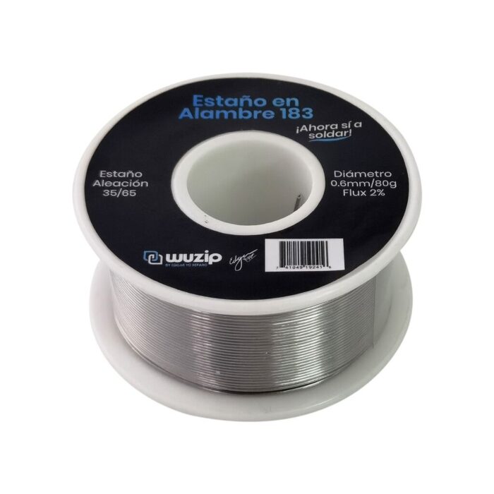 [I8MM2] Estaño en Alambre 183°C Wuzip Rollo 80G 35 / 65 0.8MM