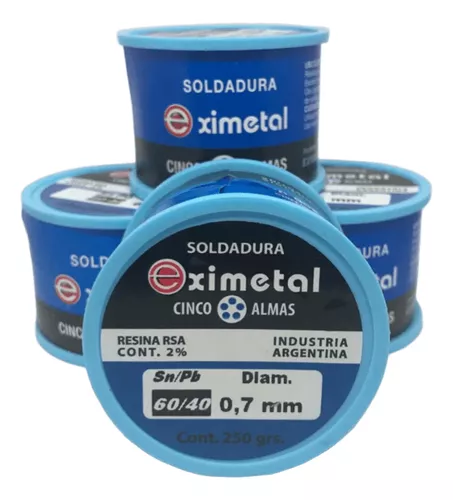 [I7MM] Estaño en Rollo Eximetal 0.7MM 250GR 60-40K