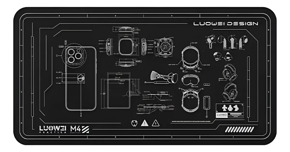 Manta Antiestatica Silicona Aislante Luowei LW-M4 37 X 19,50 Negro